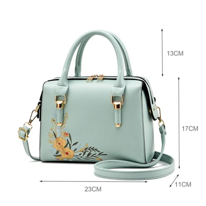 2023 Luxury Handbags Embroidered Women Bags PU Leather Crossbody Bags For Women Tote Retro Ladies Shoulder Bag Female Handbag - Image 2