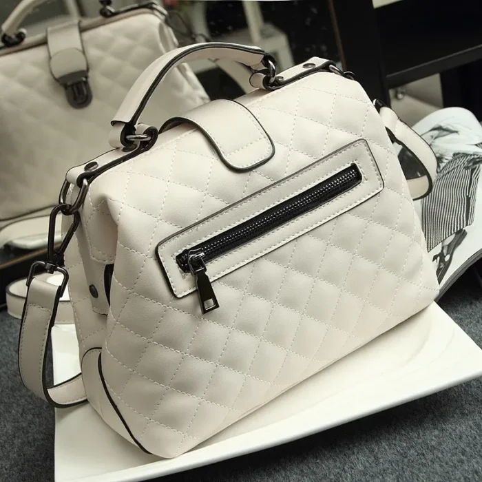 Fashion New Retro Women Doctor Bag 2024 Leather Handbag - Image 4