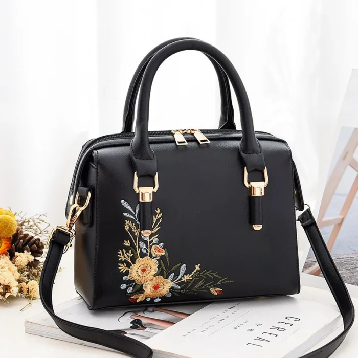2023 Luxury Handbags Embroidered Women Bags PU Leather Crossbody Bags For Women Tote Retro Ladies Shoulder Bag Female Handbag - Image 6