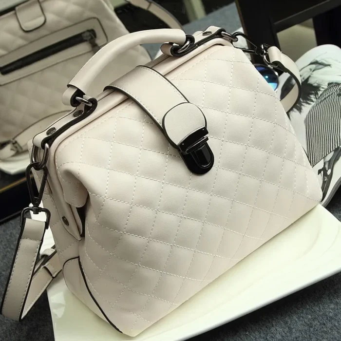 Fashion New Retro Women Doctor Bag 2024 Leather Handbag - Image 3