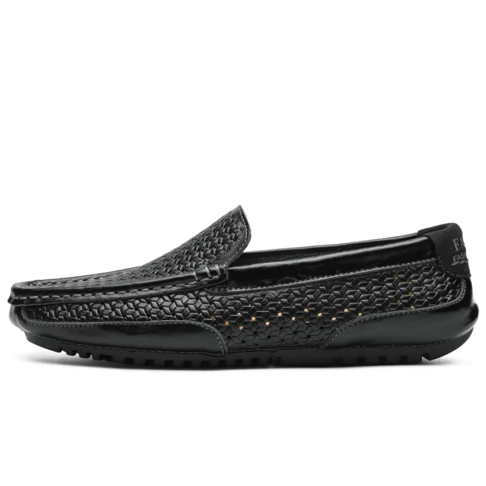 2023 Black Men Shoes Casual Genuine Leather Mens Loafers - Image 2