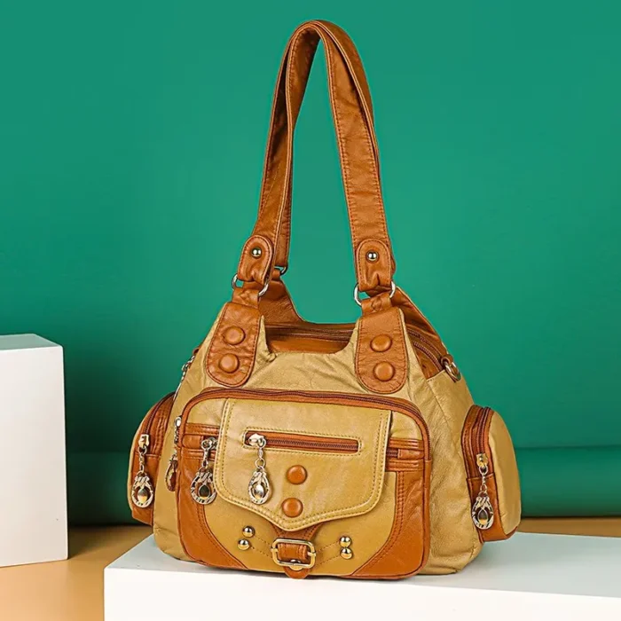 Vintage High Quality Leather Handbags Luxury Designer Handbag Ladies Hand Shoulder Crossbody Bags for Women 2022 Soft Tote Bag - Image 2
