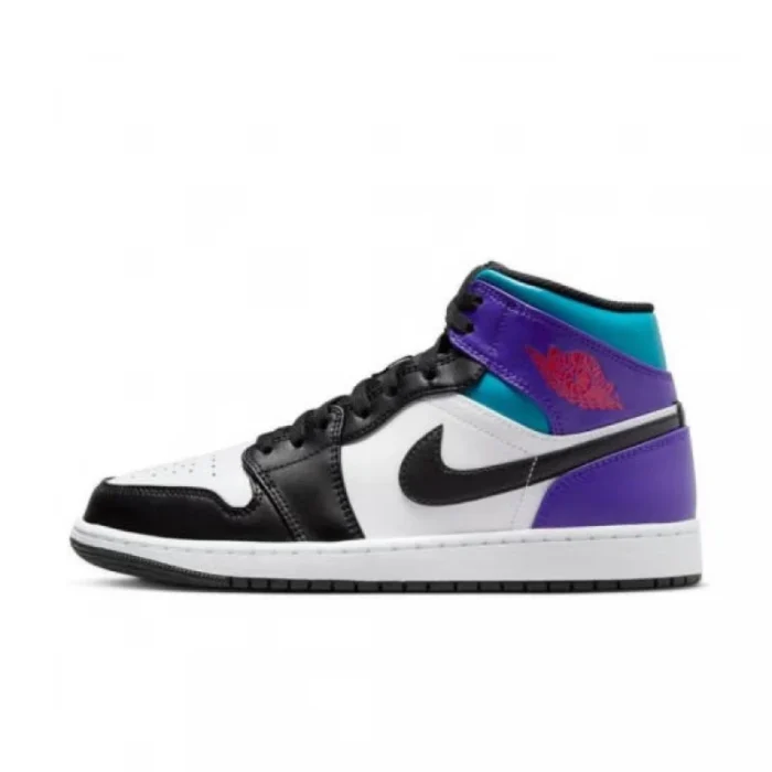 Nike Air Jordan 1 Leather Comfortable and Versatile Mid-Top Vintage Basketball Shoes Men's Shoes - Image 3