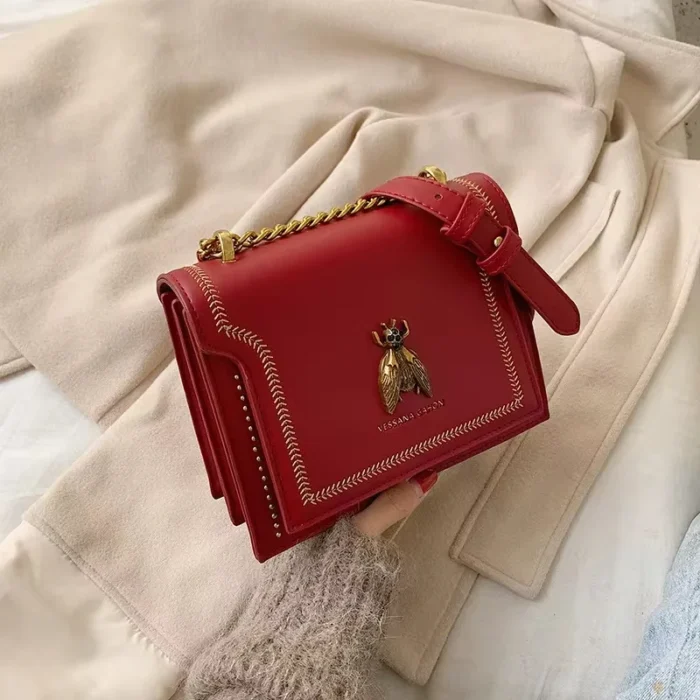 Sam Luxury Brand Women Handbag 2024 New Retro Bee Female Shoulder Bag Simple High Quality Leather Designer Crossbody Bags - Image 3