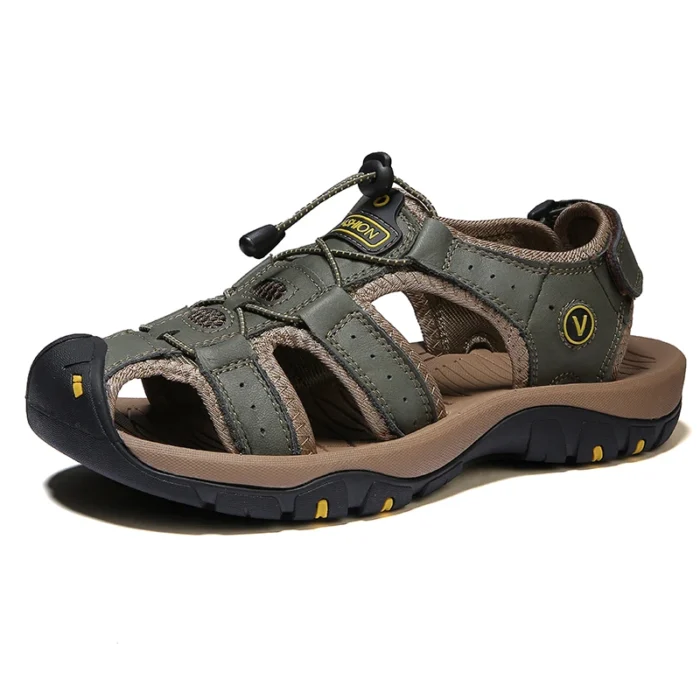 Men Leather Sandals Summer Classic Men's Comfortable - Image 6
