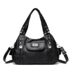 Retro Leather Shoulder Bag Female Multi-pockets Crossbody Bag Fashion Large Capacity Handbag New Messenger Bag Tote sac - Image 4