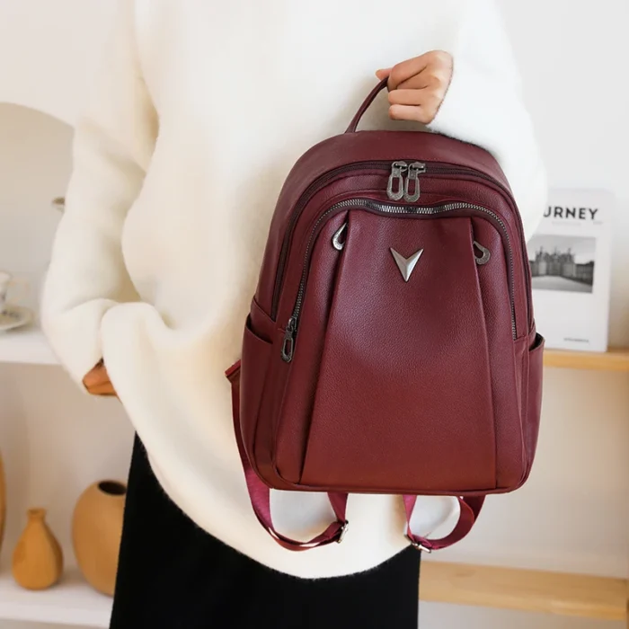 Large Capacity Women Backpack Purses High Quality Leather Female Vintage Bag School Bags Travel Bagpack Ladies Bookbag Rucksacks - Image 4