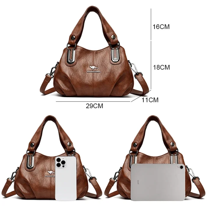100%Cow Leather Luxury Women Handbag 2024 New Genuine Leather Crossbody Shoulder Bags Female Solid Color Messenger Fashion Sac - Image 9