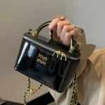 Fashion glossy box bag female light luxury Korean version of one-shoulder messenger small square bag high-end mobile phone bag