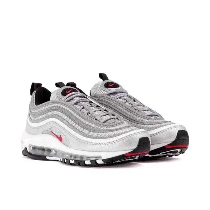 Nike Air Max 97 Men and Women Low-top Retro Running Shoes Air Cushion Sneakers Silver - Image 5