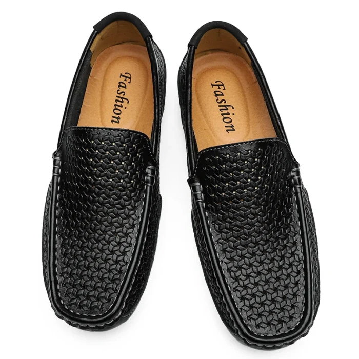 2023 Black Men Shoes Casual Genuine Leather Mens Loafers - Image 3