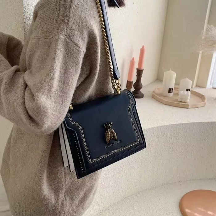 Sam Luxury Brand Women Handbag 2024 New Retro Bee Female Shoulder Bag Simple High Quality Leather Designer Crossbody Bags - Image 2