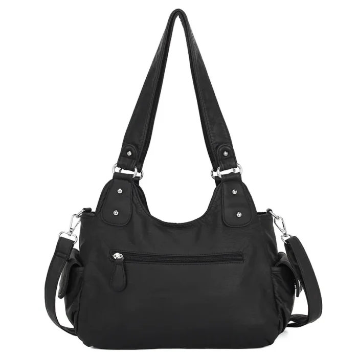 Angelkiss Women Handbags Satchel Top-handle Vintage PU Shoulder Bag 12.5”x4.4” Dumpling Pack Multi-pockets Shoulder Bags Wellet - Image 3