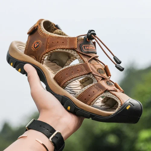 Men Leather Sandals Summer Classic Men's Comfortable