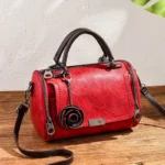 New Flowers Pendant Handbag Women's Fashion Boston Bags Single Shoulder Bag Ladies Crossbody Bag Pu Messenger Bag Women Bag - Image 6