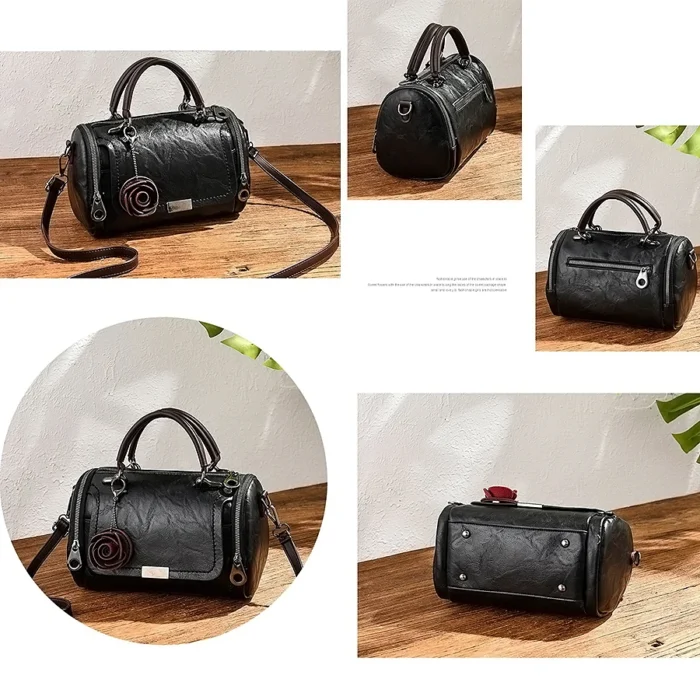 New flowers Pendant Handbag Women's fashion Boston bags single shoulder bag ladies crossbody bag PU messenger bag women bag - Image 6