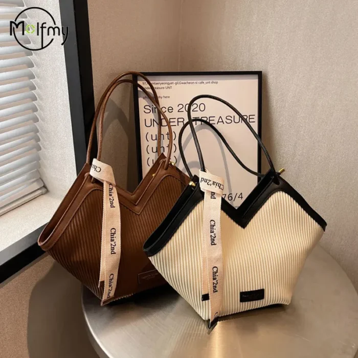 PU Women's Bags Fashion Ladies Designer Luxury Women Shoulder Handbag Large Capacity Heart-shaped Tote Bag Bolsos De Mujer 2024 - Image 4