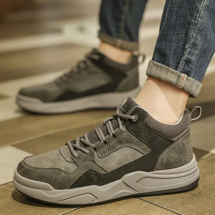 New casual men's board shoes Comfortable Thick Bottom Quality Style Autumn and Winter Outdoor Shoes for Youth classics gray - Image 3