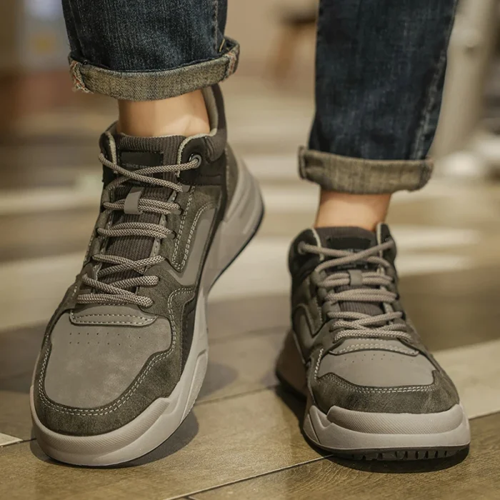 New casual men's board shoes Comfortable Thick Bottom Quality Style Autumn and Winter Outdoor Shoes for Youth classics gray - Image 2