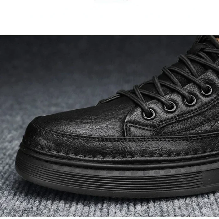 Quality Men Shoes Trend Leather Casual Shoes for Men Walk Flats Shoes Comfort Platform Male Shoes Leather High Men Boots Tenis - Image 5