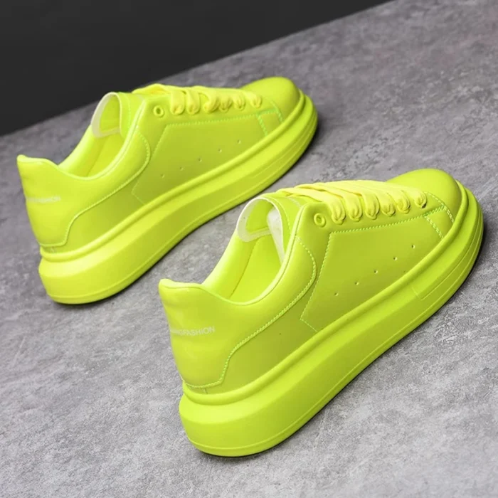 Brand men's shoes black glossy casual men's shoes 2024 spring and autumn new style white shoes fashion couple sneakers - Image 5