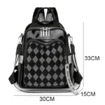 Fashionable Diamond Studded Grid Design Backpack Luxurious Women's Brand Backpack Mostly Functional High Capacity Travel Bookbag - Image 2