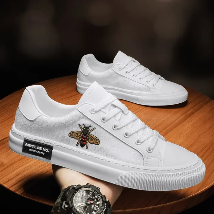 Men's Pattern Canvas Breathable Sneakers Student Outdoor Walking Shoes Skateboard Loafers Comfort Lightweight Trendy Trainers - Image 3