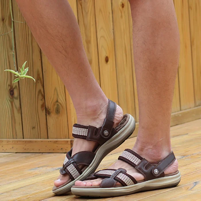 Summer Men's Sandals Genuine Leather Casual Shoes Outdoor Men Leather Roman Sandals Men Beach Wading Sandals Breathable Sneakers - Image 5