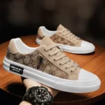 Men's Pattern Canvas Breathable Sneakers Student Outdoor Walking Shoes Skateboard Loafers Comfort Lightweight Trendy Trainers - Image 2