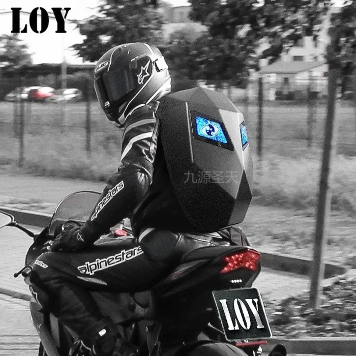 LED locomotive backpack Display scree Business travel Laptop Backpack Men outdoor Expanded Motorcycle Cycling Backpack For woman - Image 2