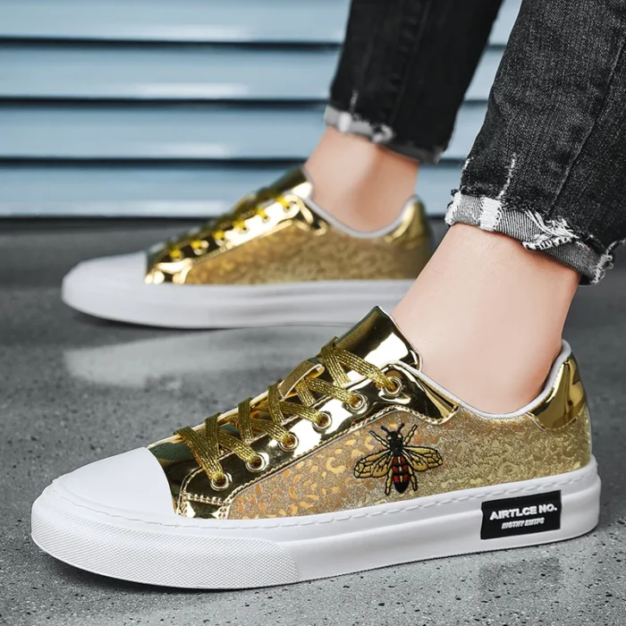 Hot Sale Gold Bee Sneakers Men Fashion Luxury Skateboard Shoes Men Original Designer Shoes Hip Hop Superstar Men's Skate Shoes - Image 4