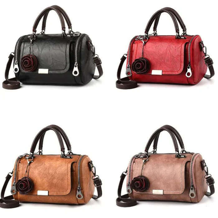 New flowers Pendant Handbag Women's fashion Boston bags single shoulder bag ladies crossbody bag PU messenger bag women bag - Image 4