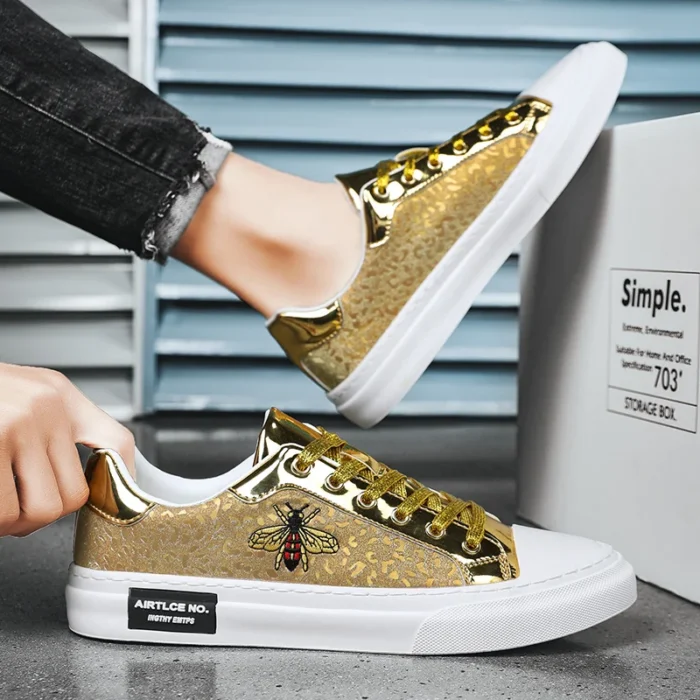 Hot Sale Gold Bee Sneakers Men Fashion Luxury Skateboard Shoes Men Original Designer Shoes Hip Hop Superstar Men's Skate Shoes - Image 5