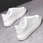 Brand men's shoes black glossy casual men's shoes 2024 spring and autumn new style white shoes fashion couple sneakers - Image 3