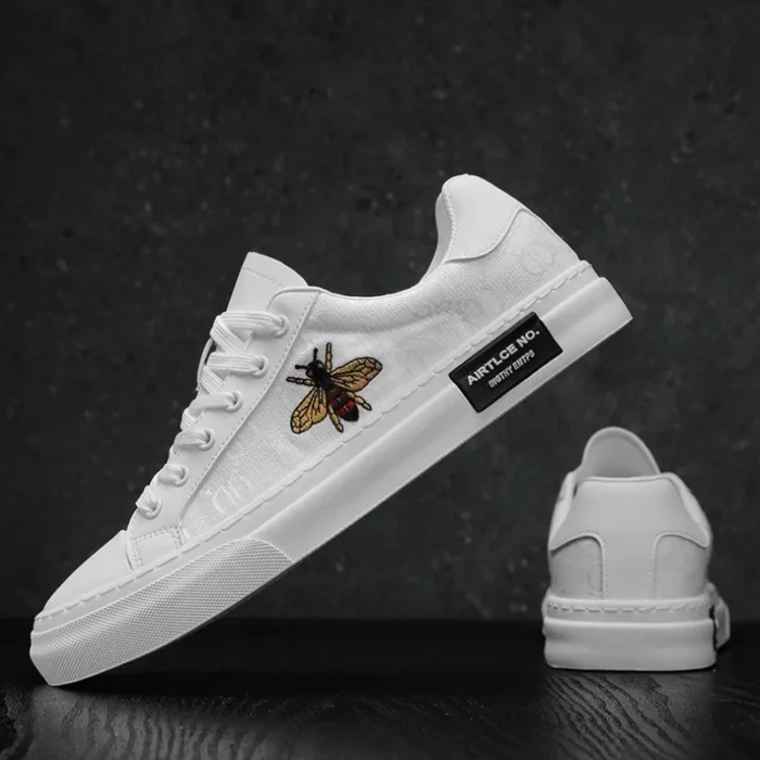 Men's Pattern Canvas Breathable Sneakers Student Outdoor Walking Shoes Skateboard Loafers Comfort Lightweight Trendy Trainers - Image 4