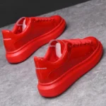 Brand men's shoes black glossy casual men's shoes 2024 spring and autumn new style white shoes fashion couple sneakers - Image 4