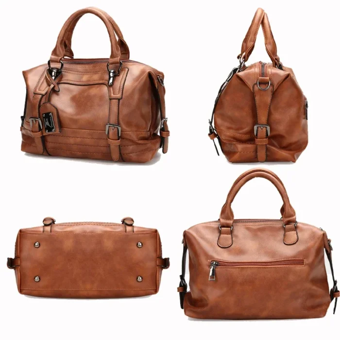 Luxury PU Leather Women Tote Handbags High Quality Female Top Handle Messenger Crossbody Bags Ladies Boston Shoulder Bags - Image 2