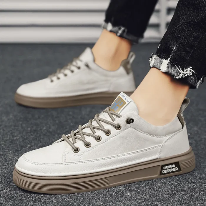 Quality Men Sneakers Slip-on PU Leather Loafers Platform Non-slip Vulcanized Shoes for Men Fashion Black Driving Walking Shoes - Image 3