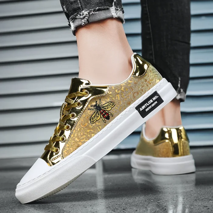 Hot Sale Gold Bee Sneakers Men Fashion Luxury Skateboard Shoes Men Original Designer Shoes Hip Hop Superstar Men's Skate Shoes - Image 6
