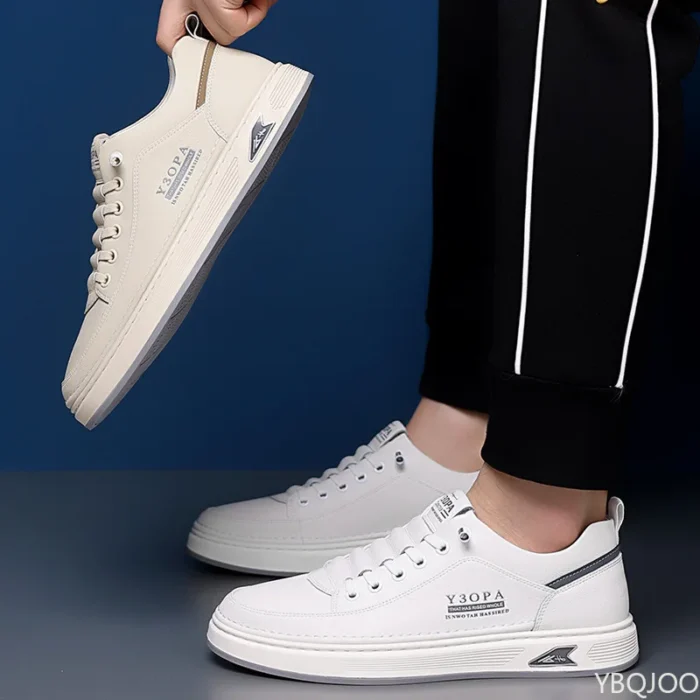 Men Shoes Leather Casual Sneakers Breathable Walking Slip On Platform Shoes Male Flats Rubber Sole Shoes Zapatillas 2025 - Image 4