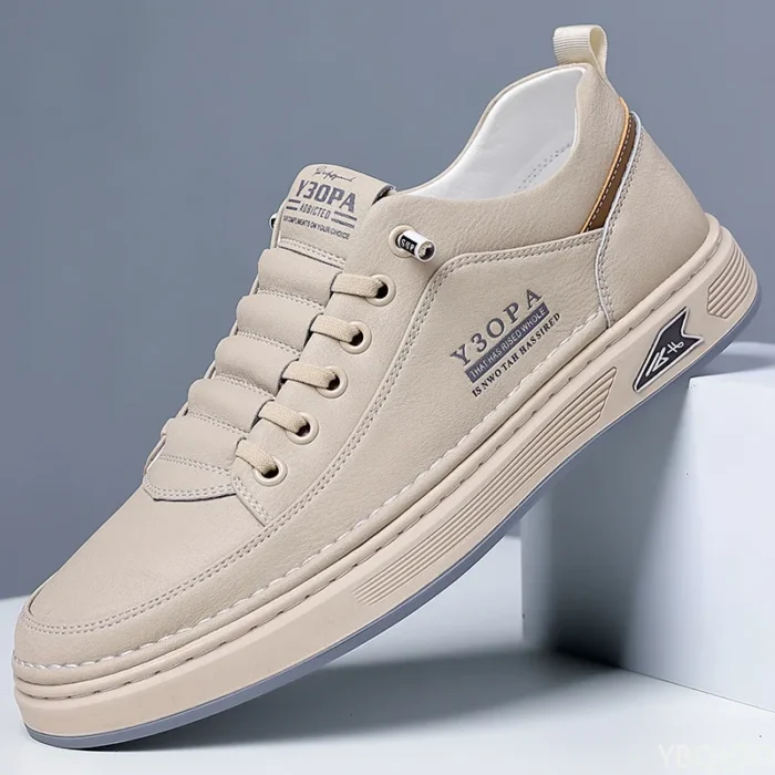 Men Shoes Leather Casual Sneakers Breathable Walking Slip On Platform Shoes Male Flats Rubber Sole Shoes Zapatillas 2025