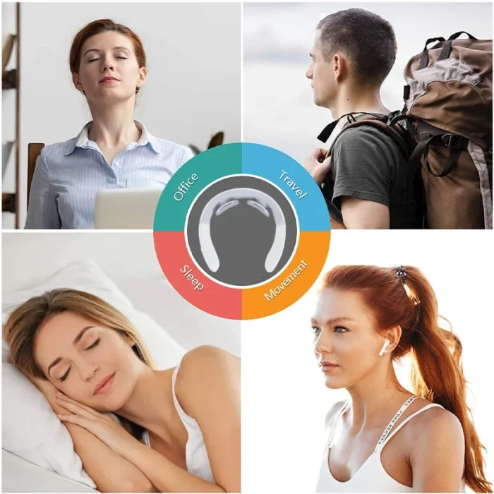 New Smart Neck Shoulder Muscle Massager Electric Heat Relaxation You Body Anytime USB Charging White - Image 4