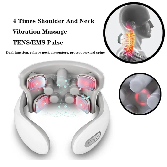 Vibration Neck Masssger Rechargeable Low Frequency Pulse Cervical Massager Smart Electric Neck Massager Hot Compress Massage - Image 6