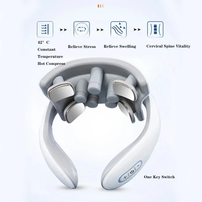 Vibration Neck Masssger Rechargeable Low Frequency Pulse Cervical Massager Smart Electric Neck Massager Hot Compress Massage - Image 5