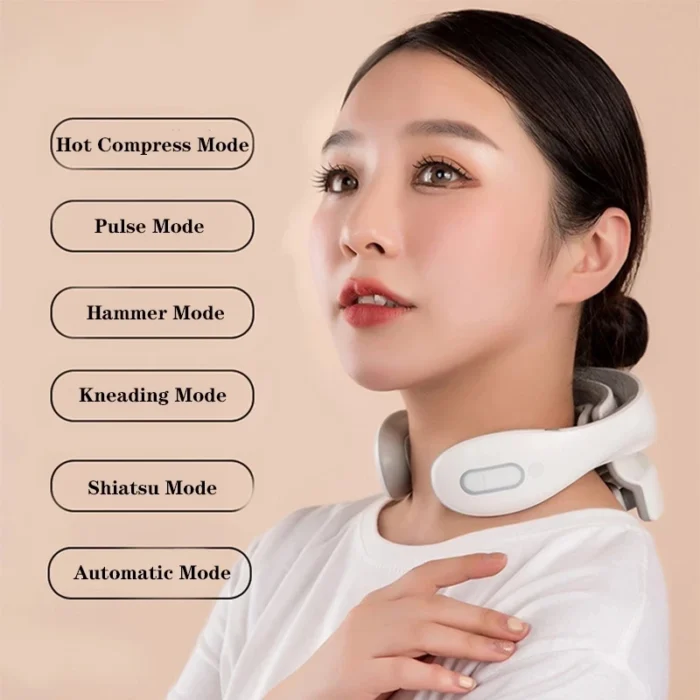 Vibration Neck Masssger Rechargeable Low Frequency Pulse Cervical Massager Smart Electric Neck Massager Hot Compress Massage - Image 4