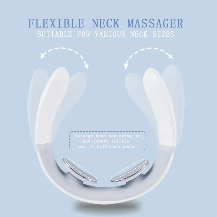 New Smart Neck Shoulder Muscle Massager Electric Heat Relaxation You Body Anytime USB Charging White - Image 3