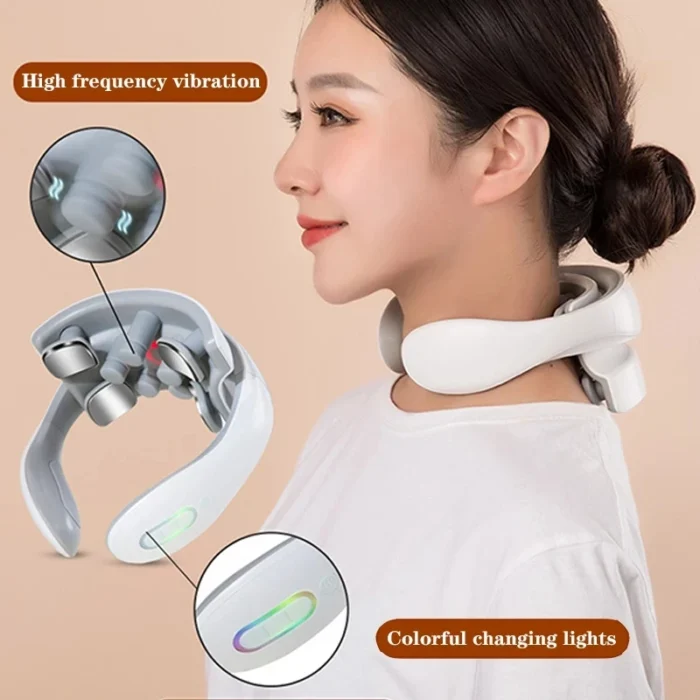 Vibration Neck Masssger Rechargeable Low Frequency Pulse Cervical Massager Smart Electric Neck Massager Hot Compress Massage - Image 3