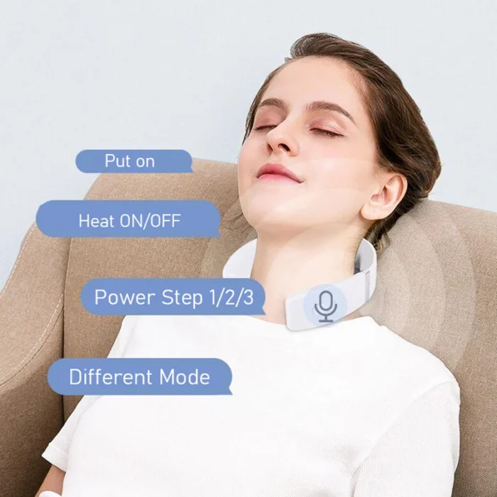 New Smart Neck Shoulder Muscle Massager Electric Heat Relaxation You Body Anytime USB Charging White - Image 2