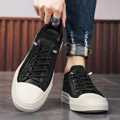 Lightweight, Versatile, Trendy, Wear-resistant, Low-top, Lace-up Men's Large-sized Retro Style High-quality Casual Sneakers