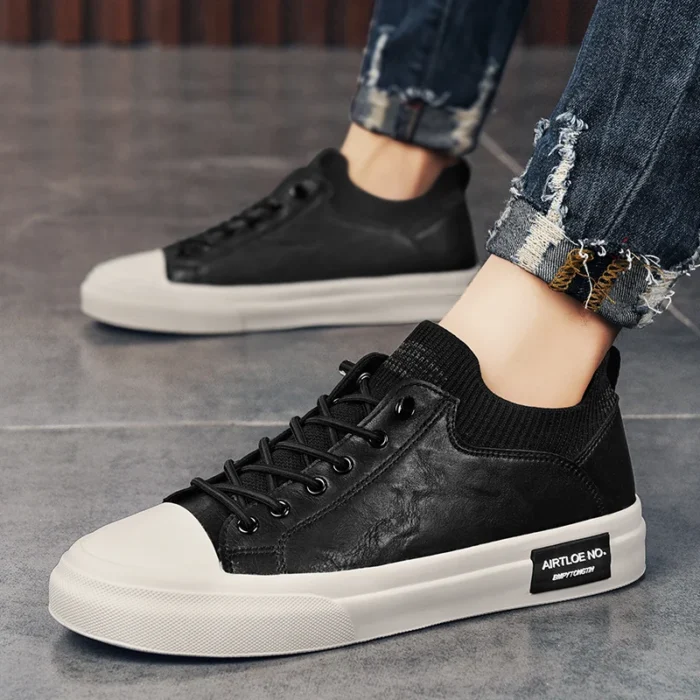 Lightweight, Versatile, Trendy, Wear-resistant, Low-top, Lace-up Men's Large-sized Retro Style High-quality Casual Sneakers - Image 3